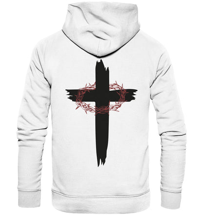 Kreuz mit Dornenkrone - Rückenprint - Superflausch-Hoodie