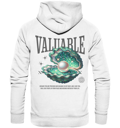 Jes 43,4 - VALUABLE - Rückenprint  - Organic Hoodie