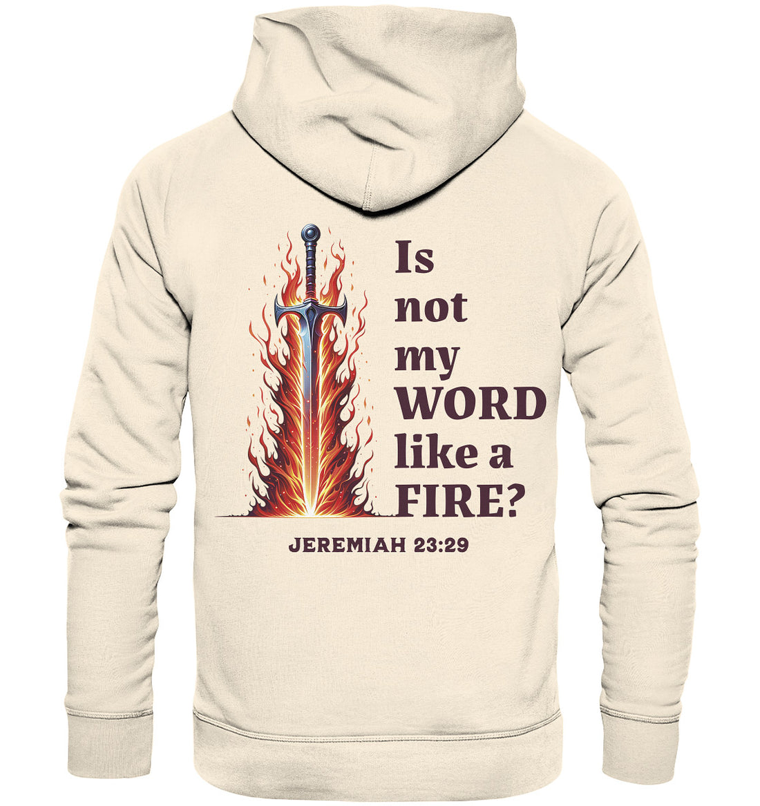 Jer 23,29 - like a fire - Rückenprint - Organic Hoodie