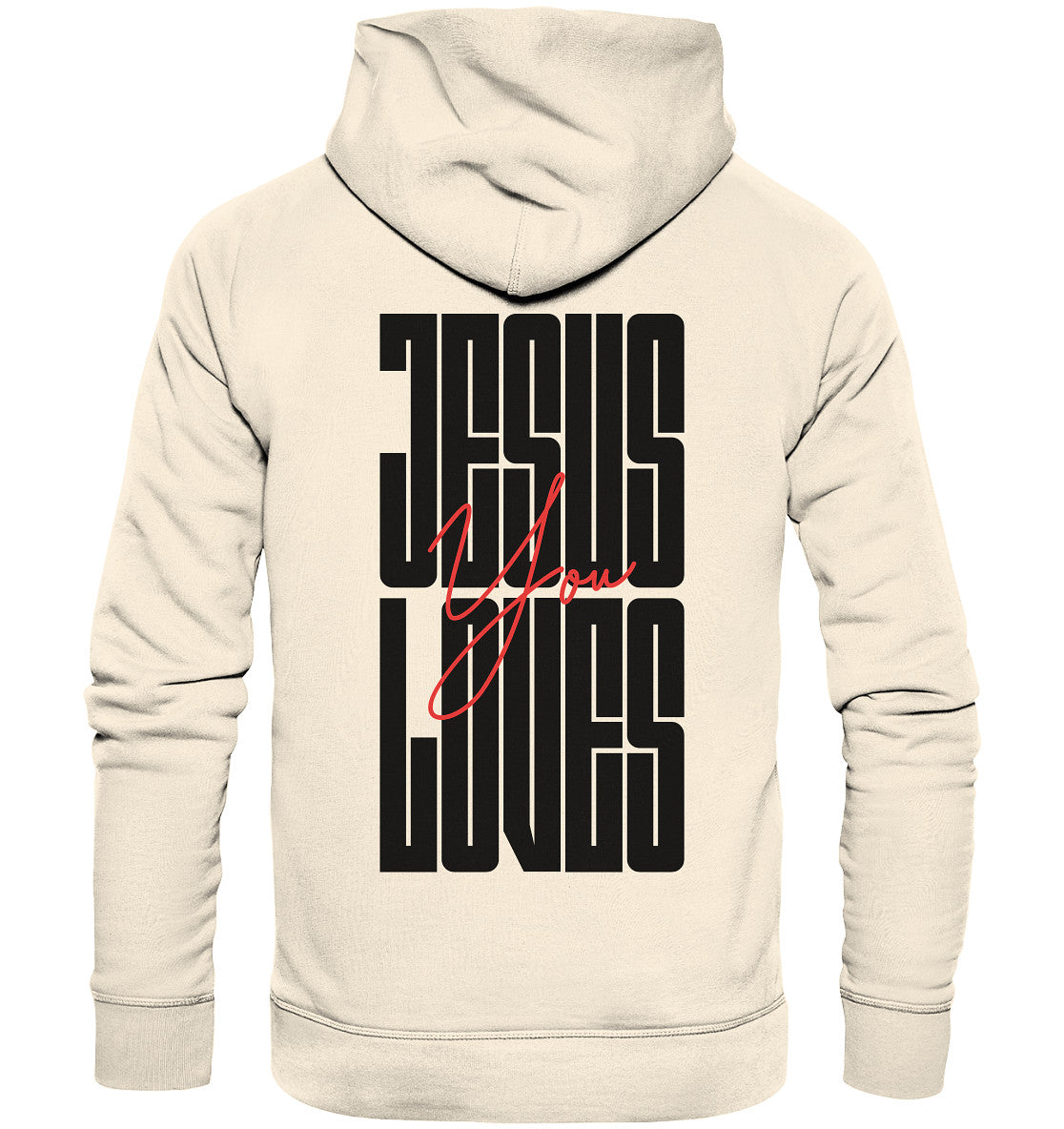 Joh 15,13 - JESUS LOVES You - Rückenprint - Organic Hoodie