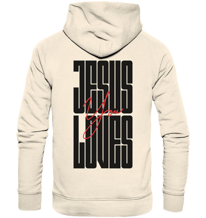 Joh 15,13 - JESUS LOVES You - Rückenprint - Organic Hoodie