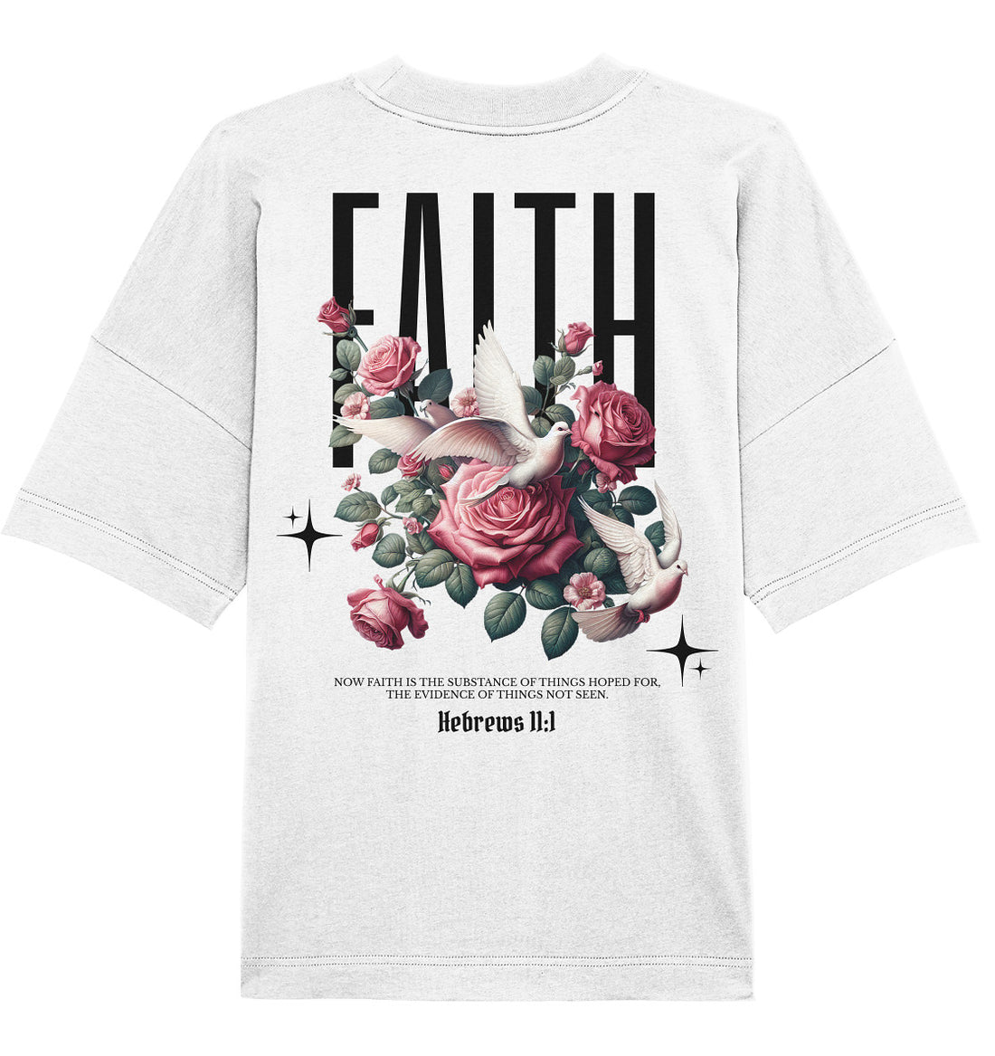 Hebr 11,1 - FAITH - Rückenprint - Organic Oversize Shirt