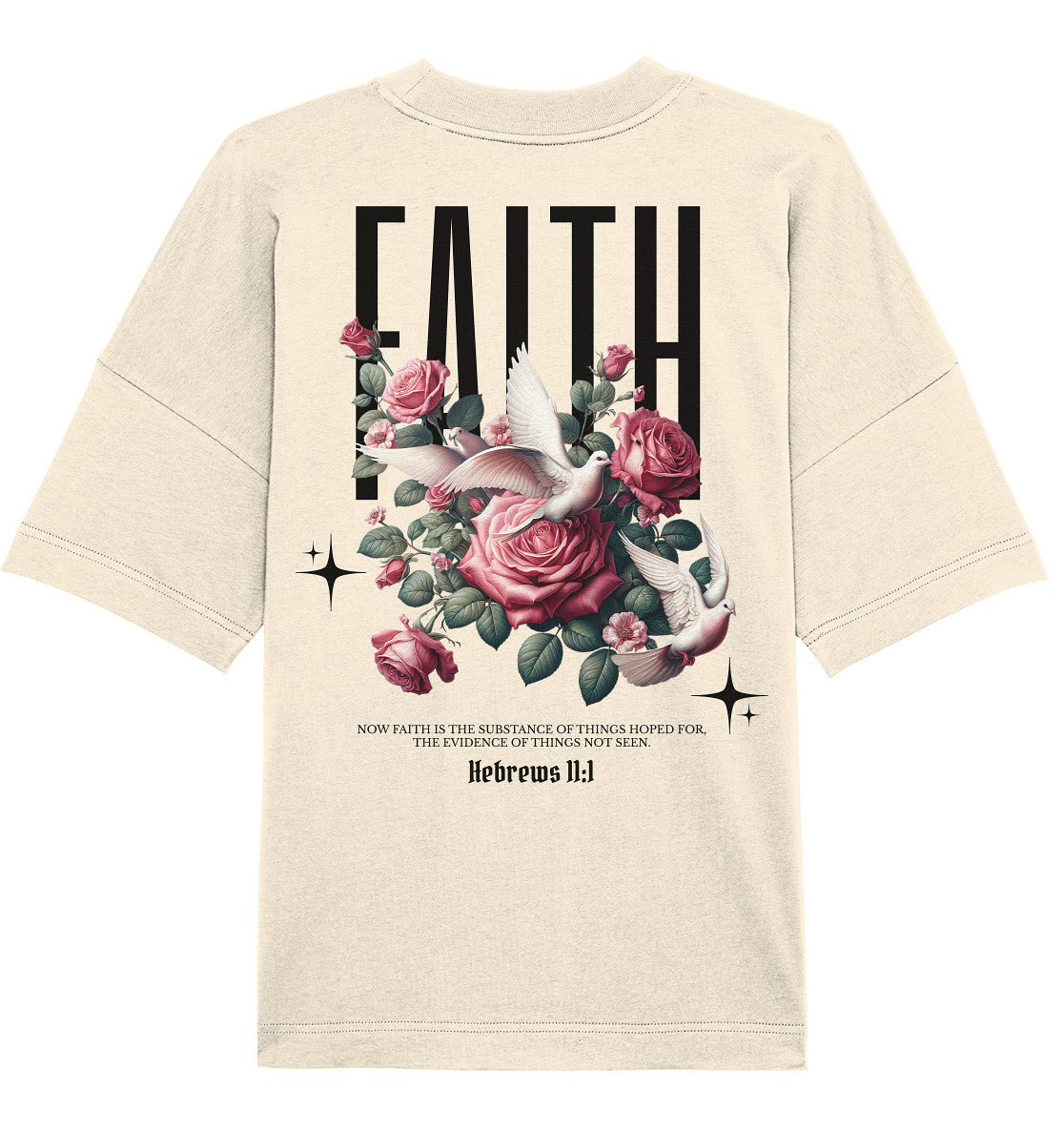 Hebr 11,1 - FAITH - Rückenprint - Organic Oversize Shirt