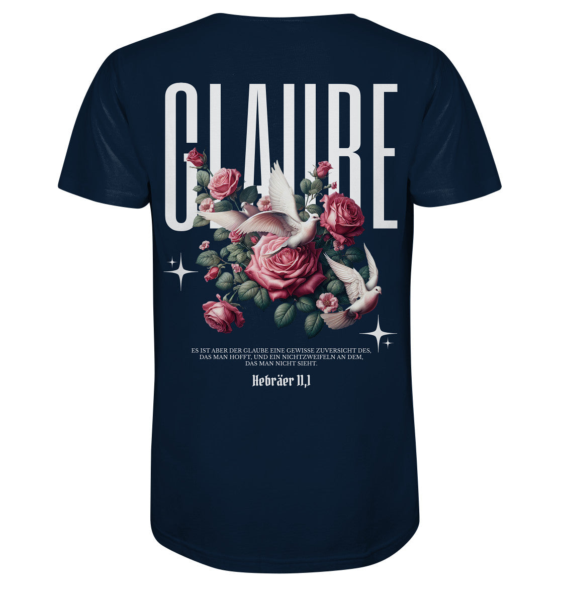 Hebr 11,1 - GLAUBE - Rückenprint - Organic Shirt