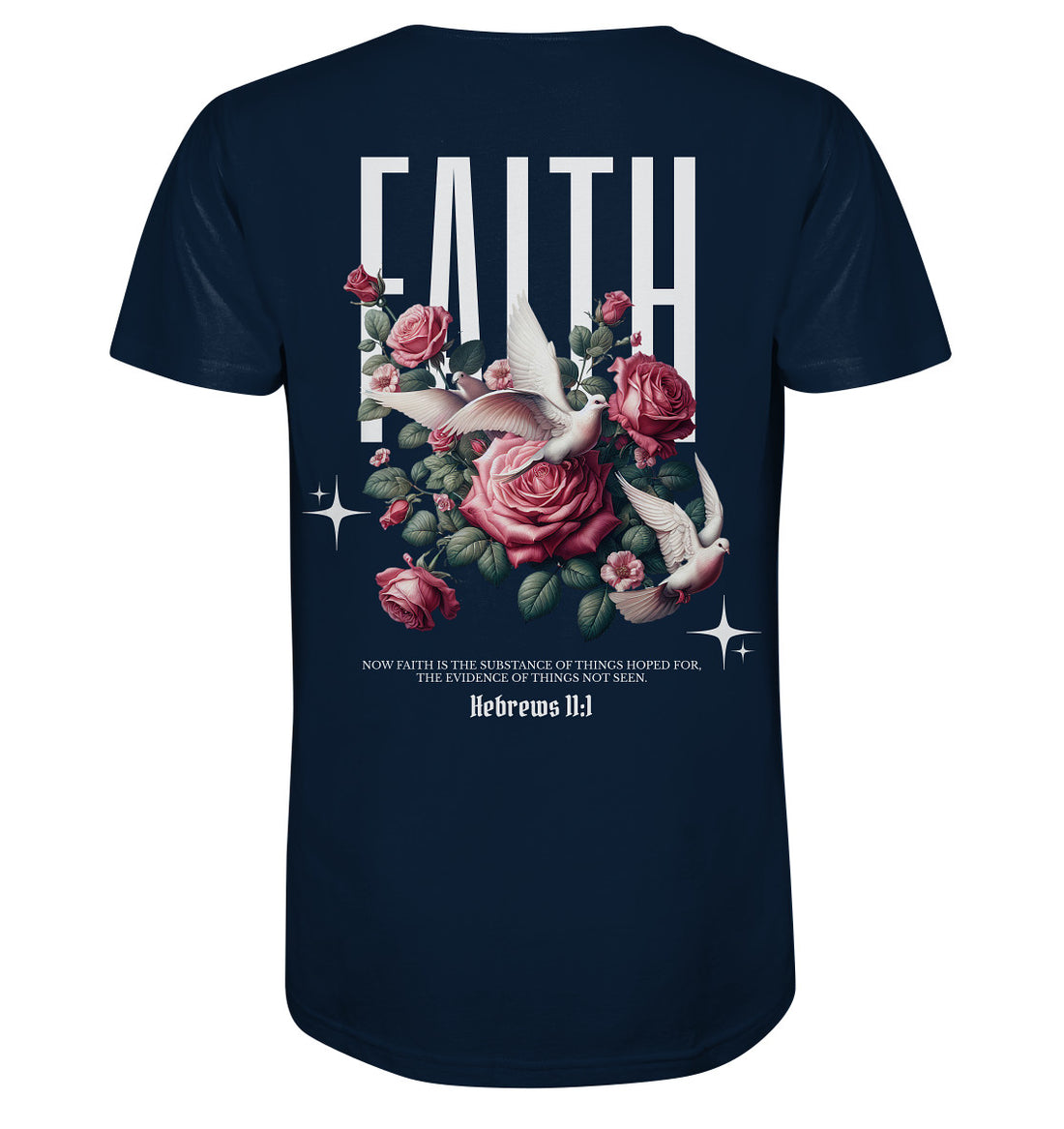 Hebr 11,1 - FAITH - Rückenprint - Organic Shirt