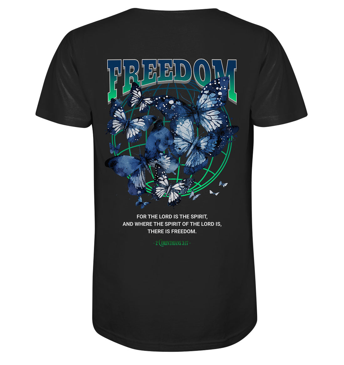 2.Kor 3,17 - FREEDOM - Rückenprint - Organic Shirt