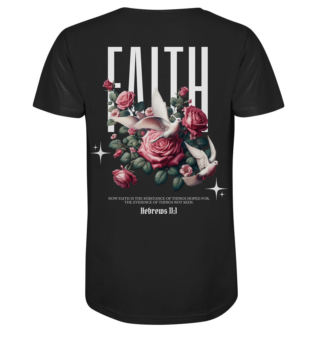 Hebr 11,1 - FAITH - Rückenprint - Organic Shirt