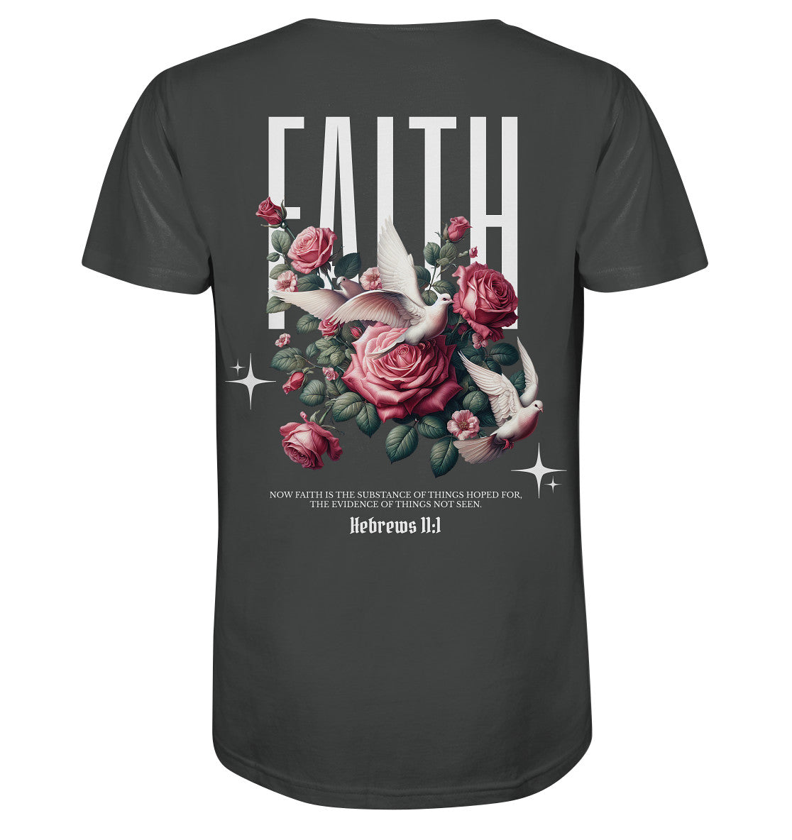 Hebr 11,1 - FAITH - Rückenprint - Organic Shirt