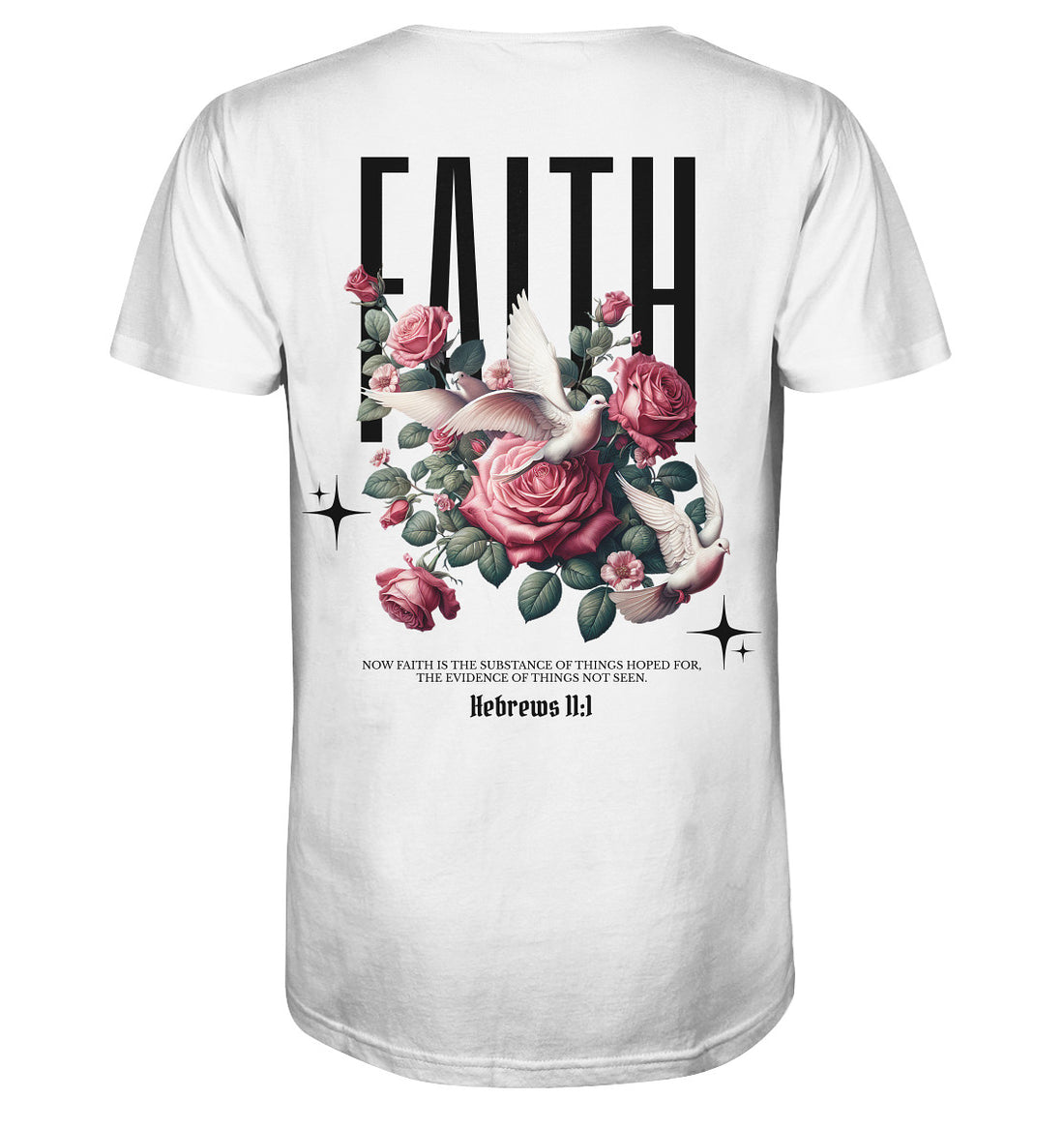 Hebr 11,1 - FAITH - Rückenprint - Organic Shirt