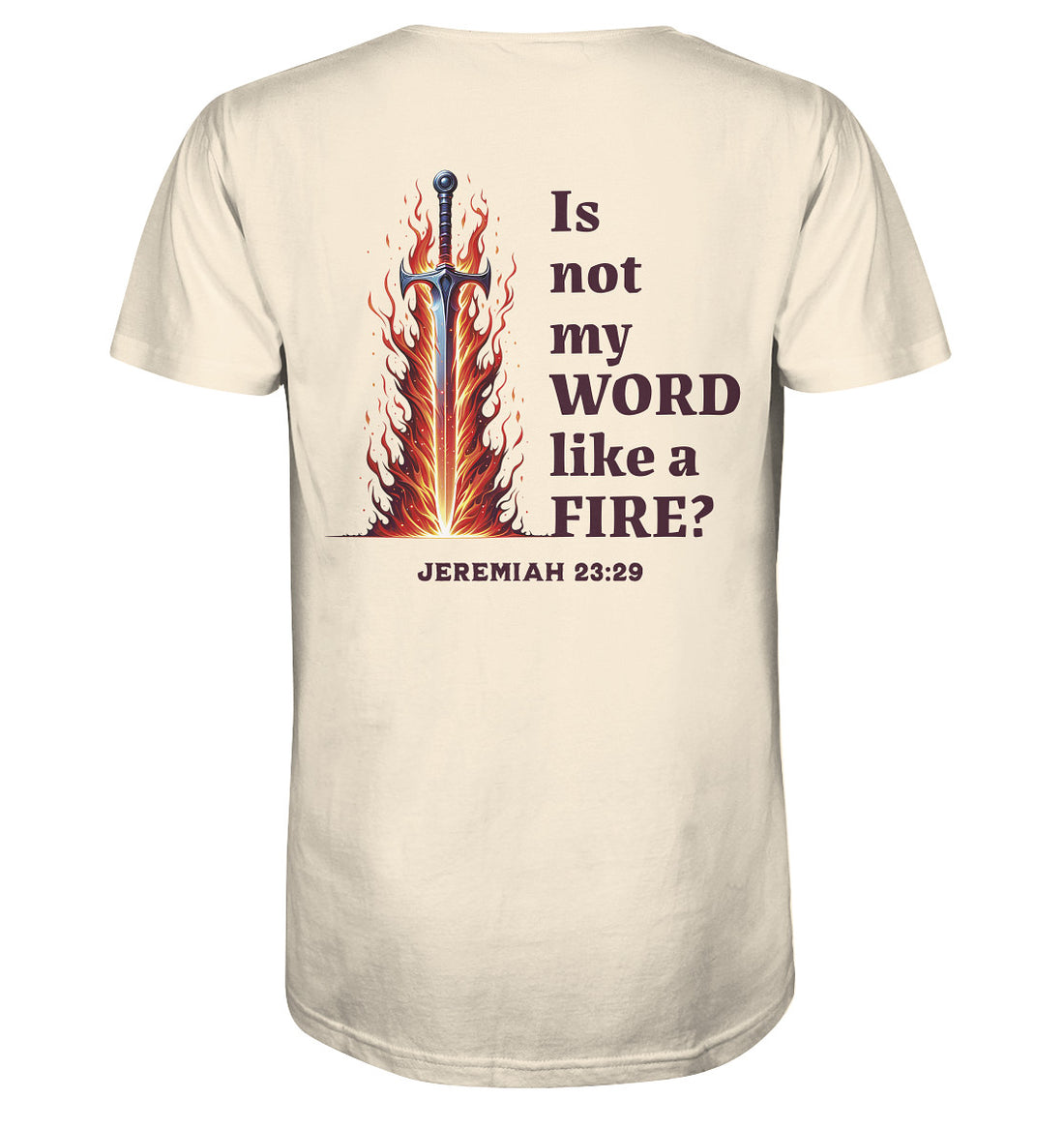 Jer 23,29 - like a fire - Rückenprint - Organic Shirt