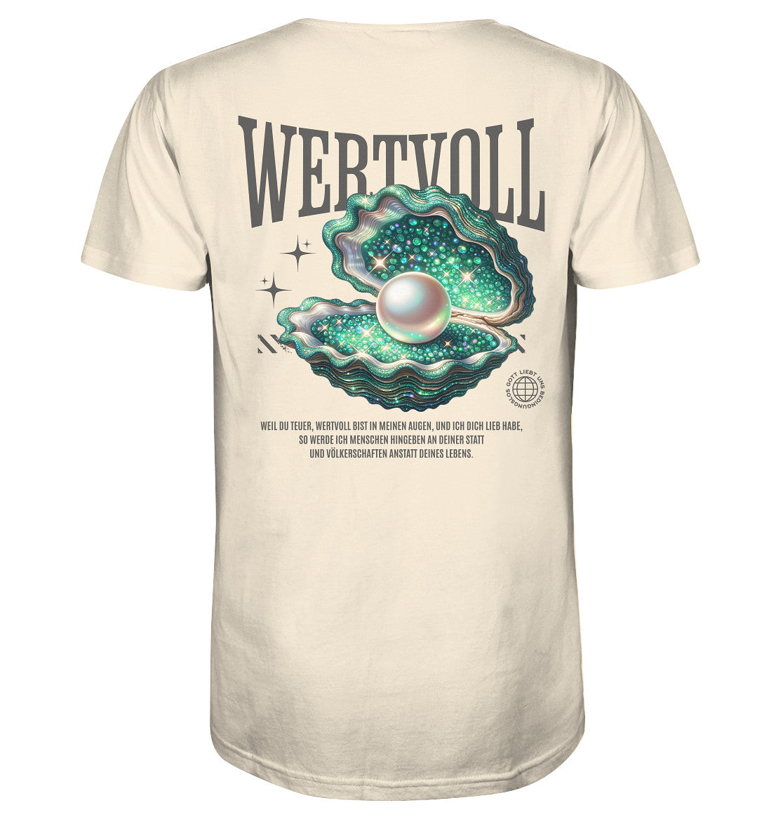 Jes 43,4 - WERTVOLL - Rückenprint  - Organic Shirt