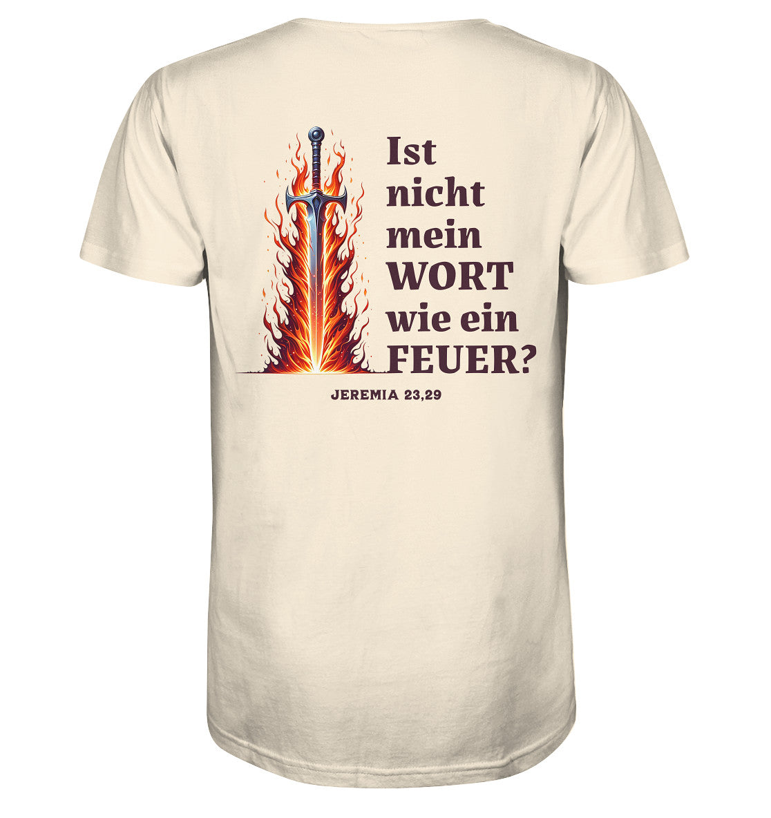 Jer 23,29 - wie ein Feuer - Rückenprint - Organic Shirt