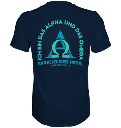 Offb 1,8 - Alpha &amp; Omega Design 2 Rücken - Premium Shirt