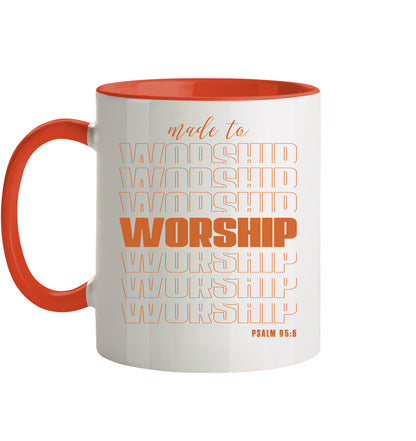 Ps 95,6 - made to WORSHIP - Tasse zweifarbig