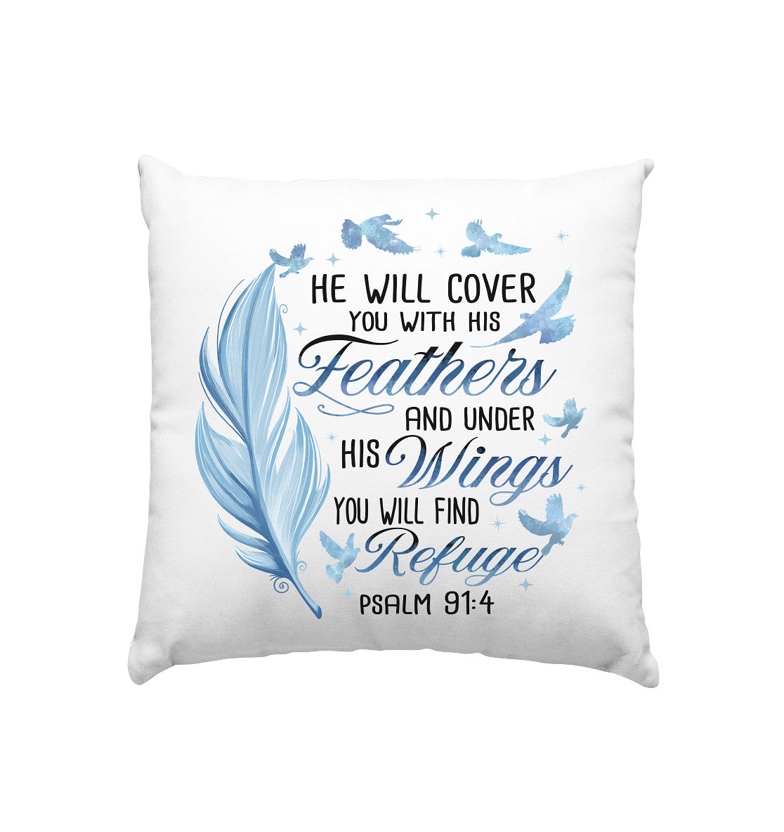 Ps 91,4 - He will cover - Kissen 40x40cm
