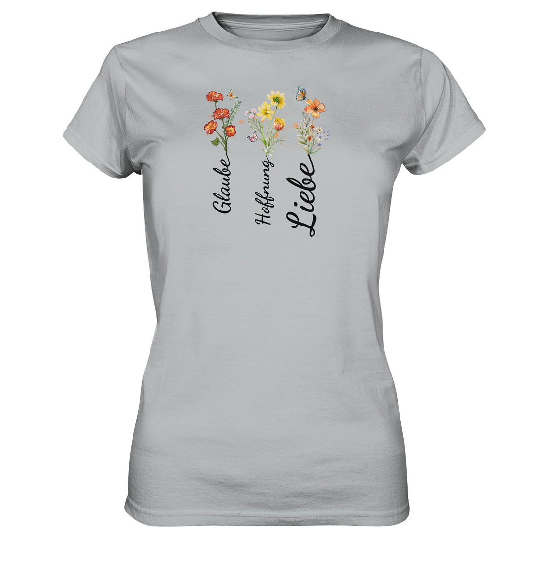 1.Kor 13,13 - Glaube, Hoffnung, Liebe - Brustprint - Ladies Premium Shirt