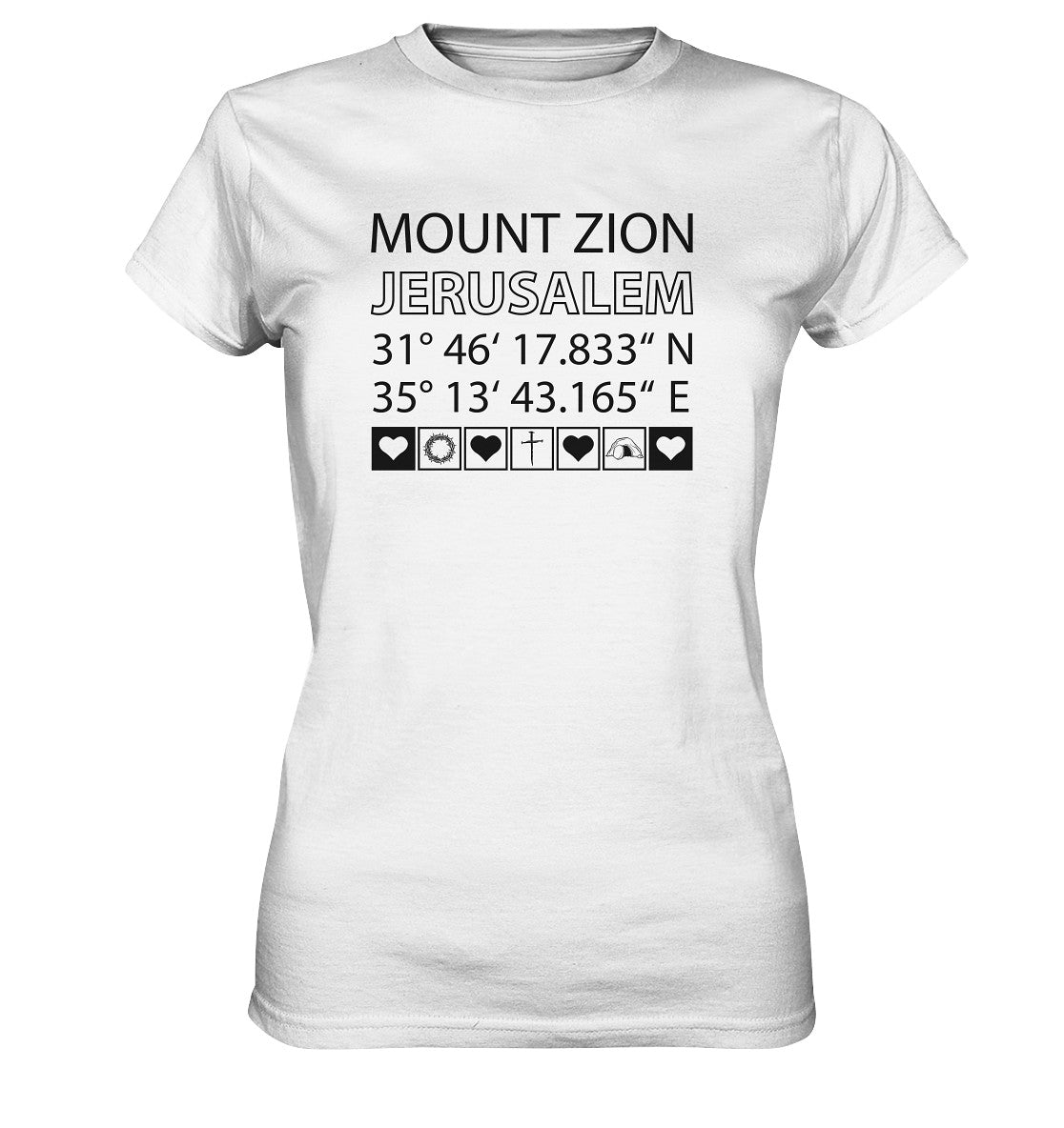 Joel 3,5 - Mount Zion - Brustprint - Ladies Premium Shirt