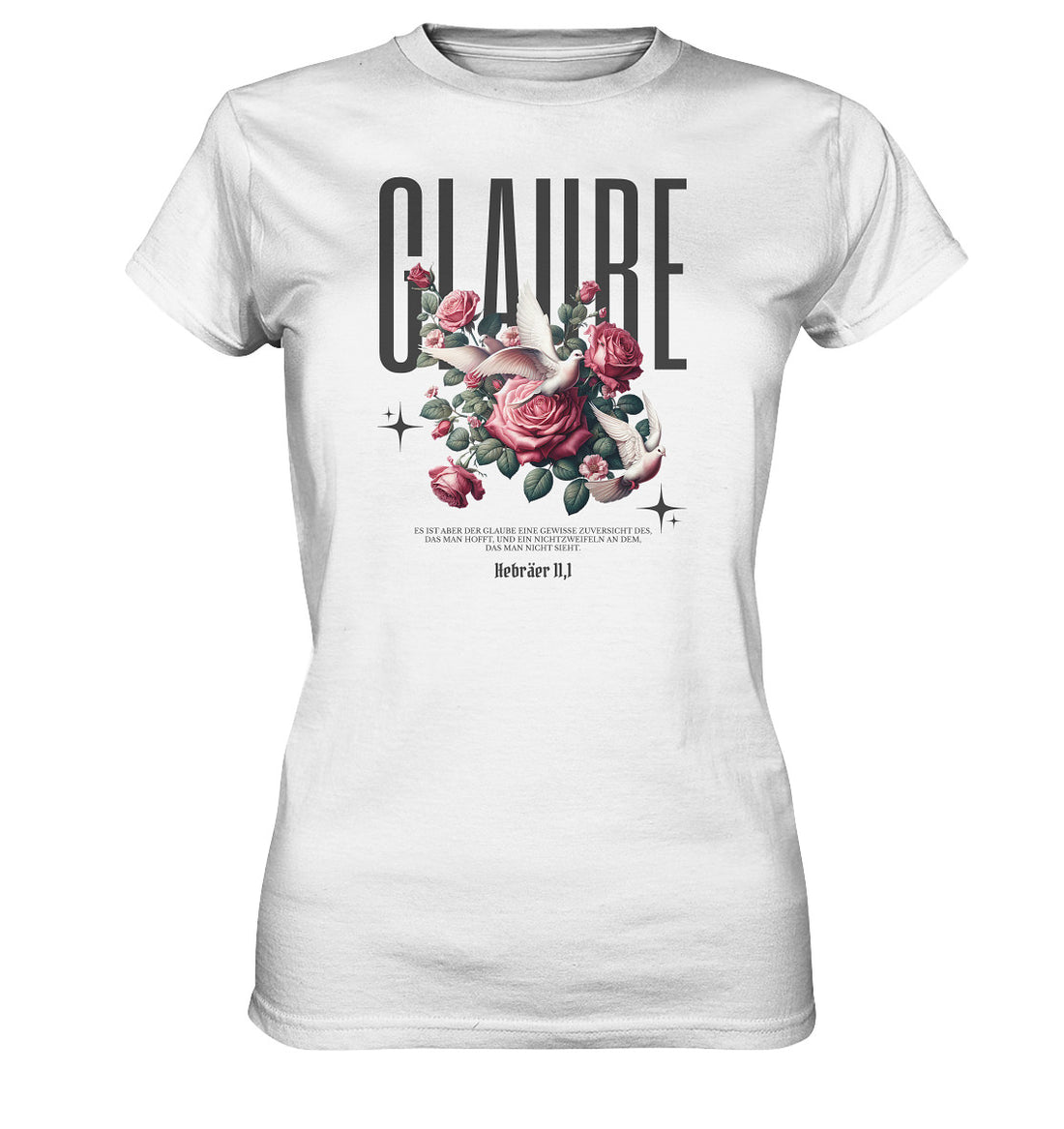 Hebr 11,1 - Glaube - Brustprint - Ladies Premium Shirt