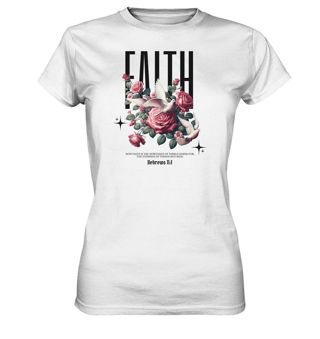 Hebr 11,1 - FAITH - Brustprint - Ladies Premium Shirt