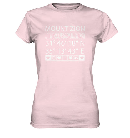 Joel 3,5 - Mount Zion - Brustprint - Ladies Premium Shirt