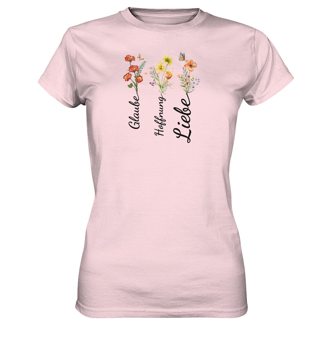 1.Kor 13,13 - Glaube, Hoffnung, Liebe - Brustprint - Ladies Premium Shirt