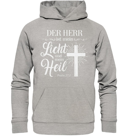 Ps 27,1 - Der HERR ist mein Licht &amp; mein Heil(2) - Organic Basic Hoodie