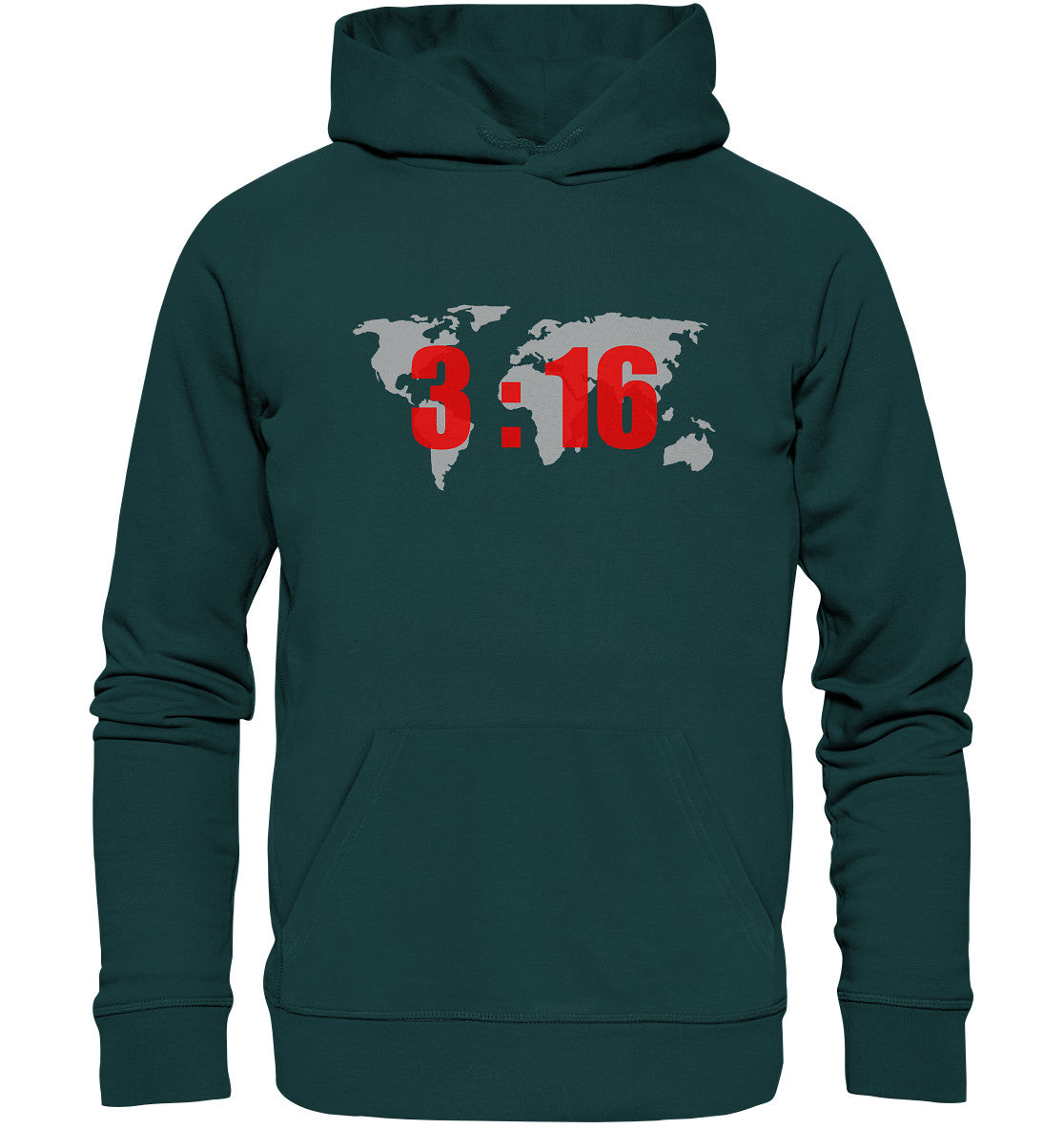 Joh 3,16 - World - Brustprint - Superflausch-Hoodie