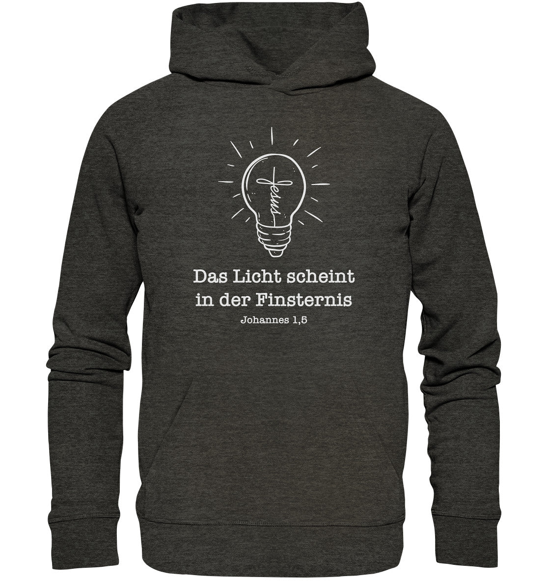 Joh 1,5 - Das Licht scheint - Organic Hoodie