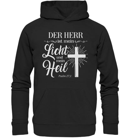 Ps 27,1 - Der HERR ist mein Licht &amp; mein Heil(2) - Organic Hoodie