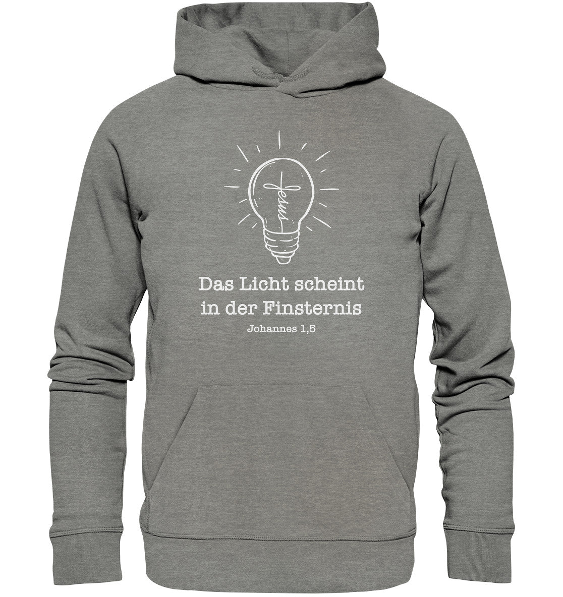 Joh 1,5 - Das Licht scheint - Organic Hoodie