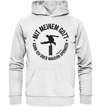 Ps 18,30 - Über Mauern springen - Organic Hoodie