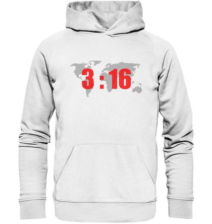 Joh 3,16 - World - Organic Hoodie