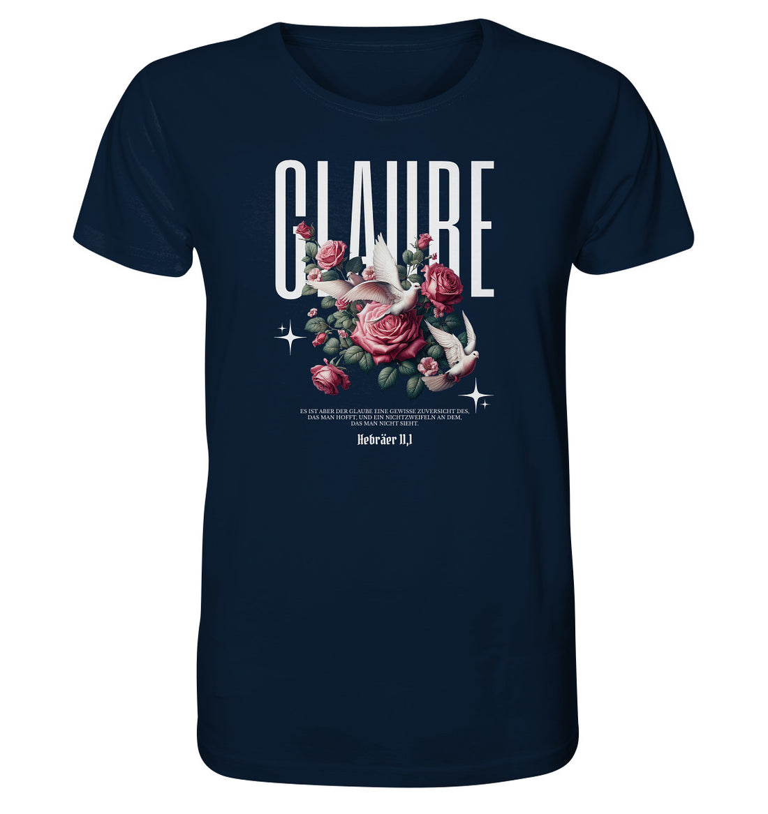 Hebr 11,1 - Glaube - Brustprint - Organic Shirt