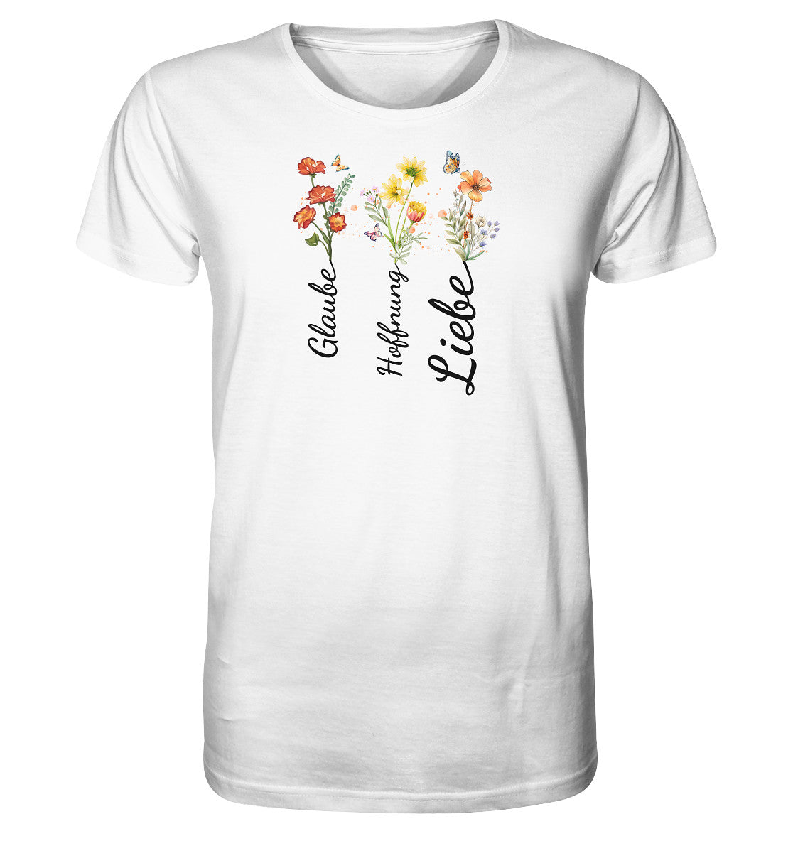 1.Kor 13,13 - Glaube, Hoffnung, Liebe - Brustprint - Organic Shirt