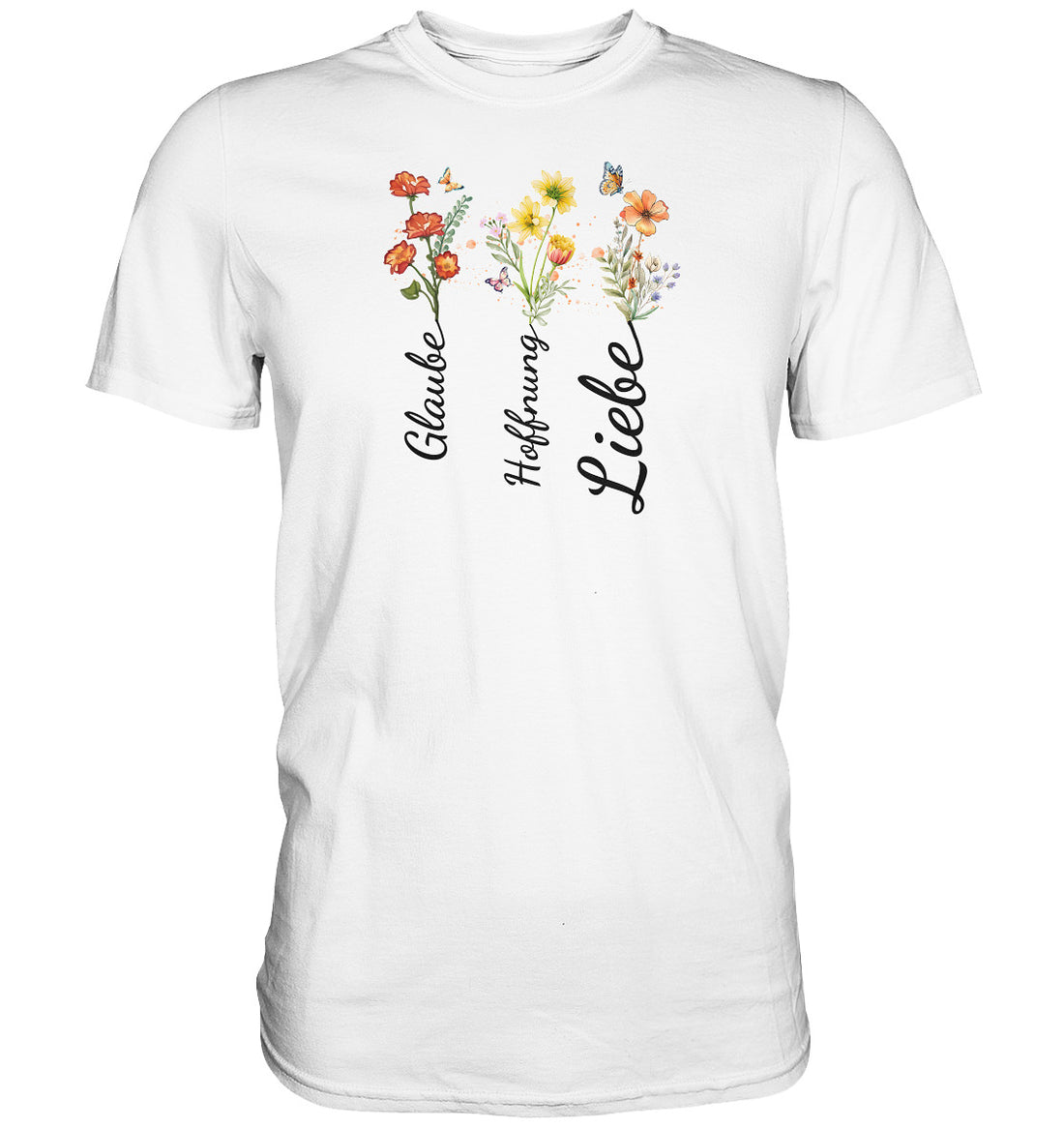 1.Kor 13,13 - Glaube, Hoffnung, Liebe - Brustprint - Premium Shirt