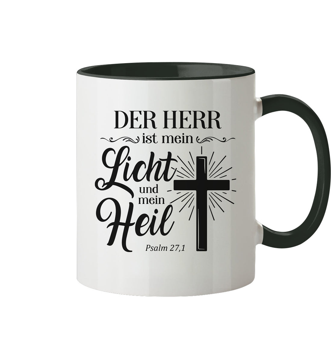 Ps 27,1 - Der HERR ist mein Licht &amp; mein Heil(2) - Tasse zweifarbig