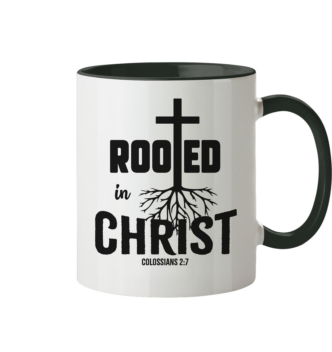 Kol 2,7 - Rooted in Christ - Tasse zweifarbig
