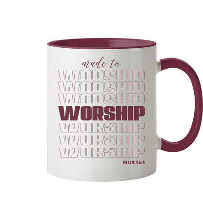 Ps 95,6 - made to WORSHIP - Tasse zweifarbig