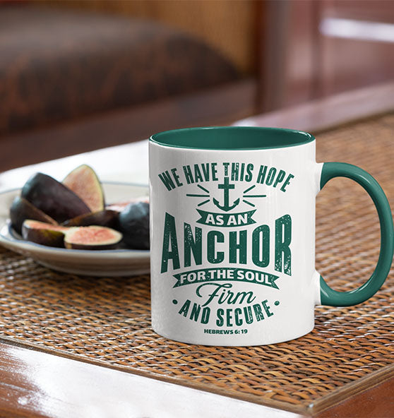 Hebr 6,19 - Anchor - Tasse zweifarbig