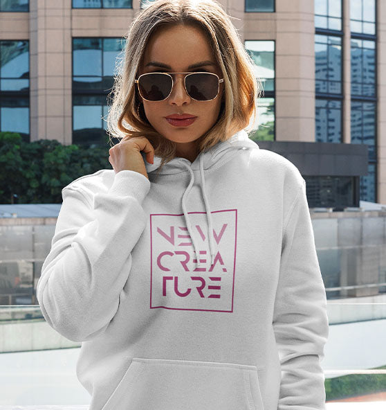 2.Kor 5,17 - New Creature Design Pink - Organic Hoodie