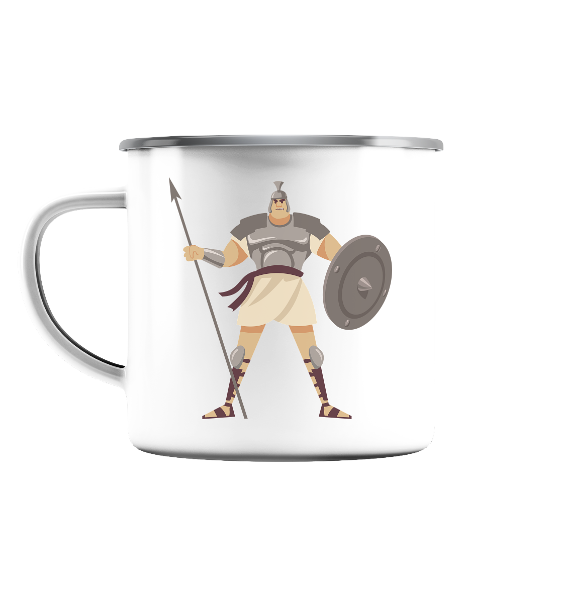 1.Sam 17 - David gegen Goliath - Tasse - Emaille Tasse (Silber)