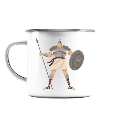 1.Sam 17 - David gegen Goliath - Tasse - Emaille Tasse (Silber)