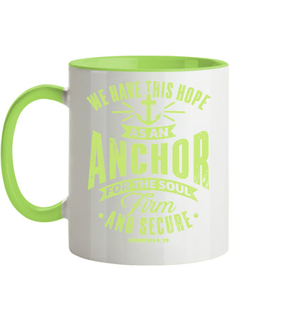 Hebr 6,19 - Anchor - Tasse zweifarbig