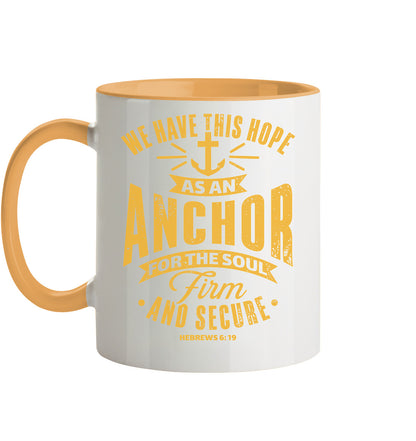 Hebr 6,19 - Anchor - Tasse zweifarbig