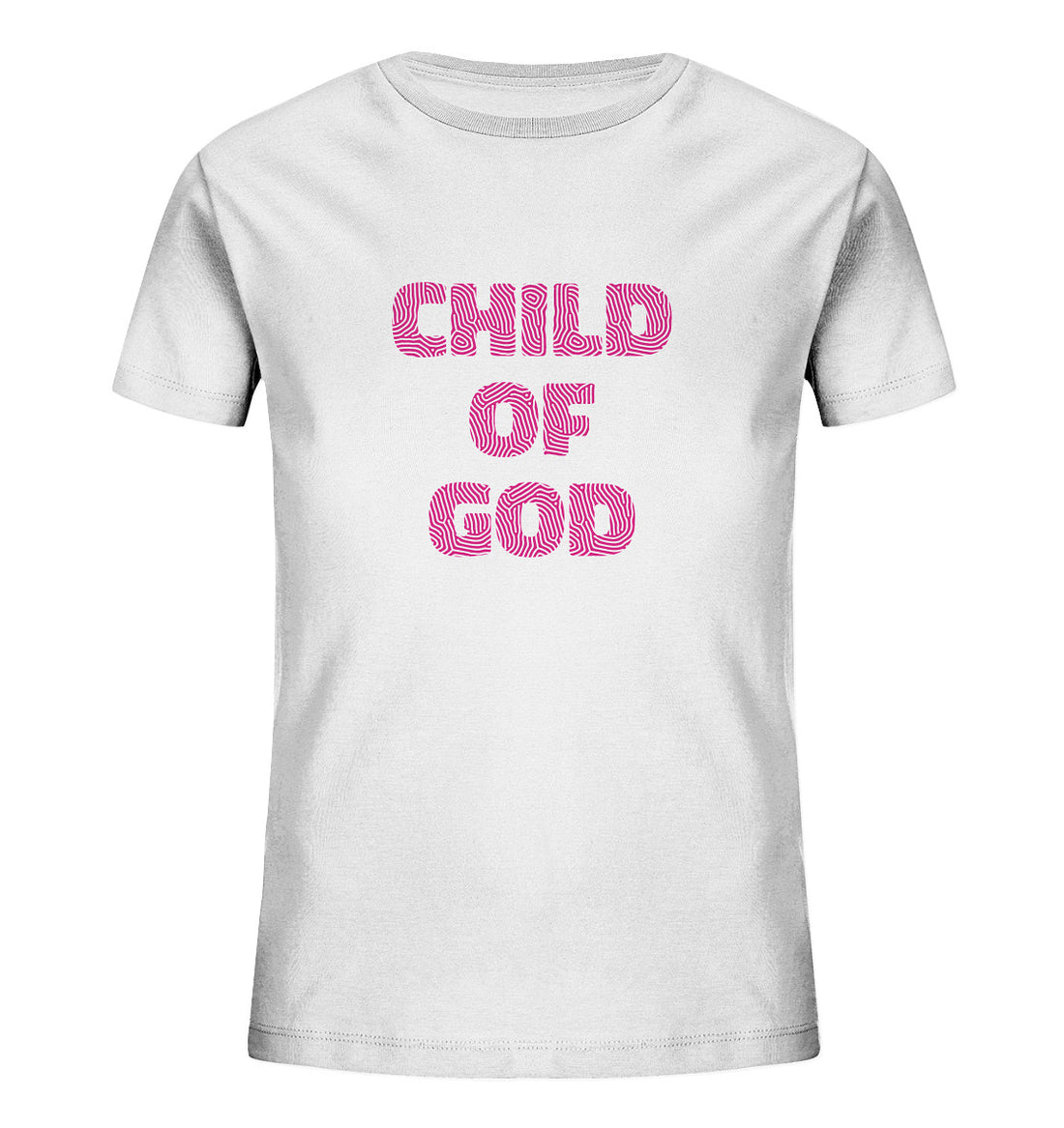 Joh 1,12 / Gal 3,26 - Child of God - Fingerprint Pink - Kids Organic Shirt