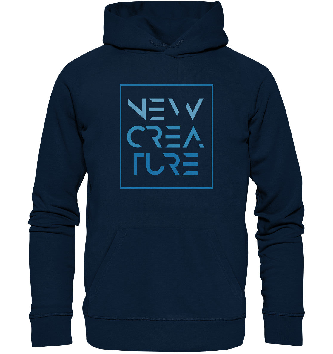 2.Kor 5,17 - New Creature Design Blau - Organic Hoodie