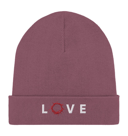 LOVE - Dornenkrone - Stick - Organic Rib Beanie