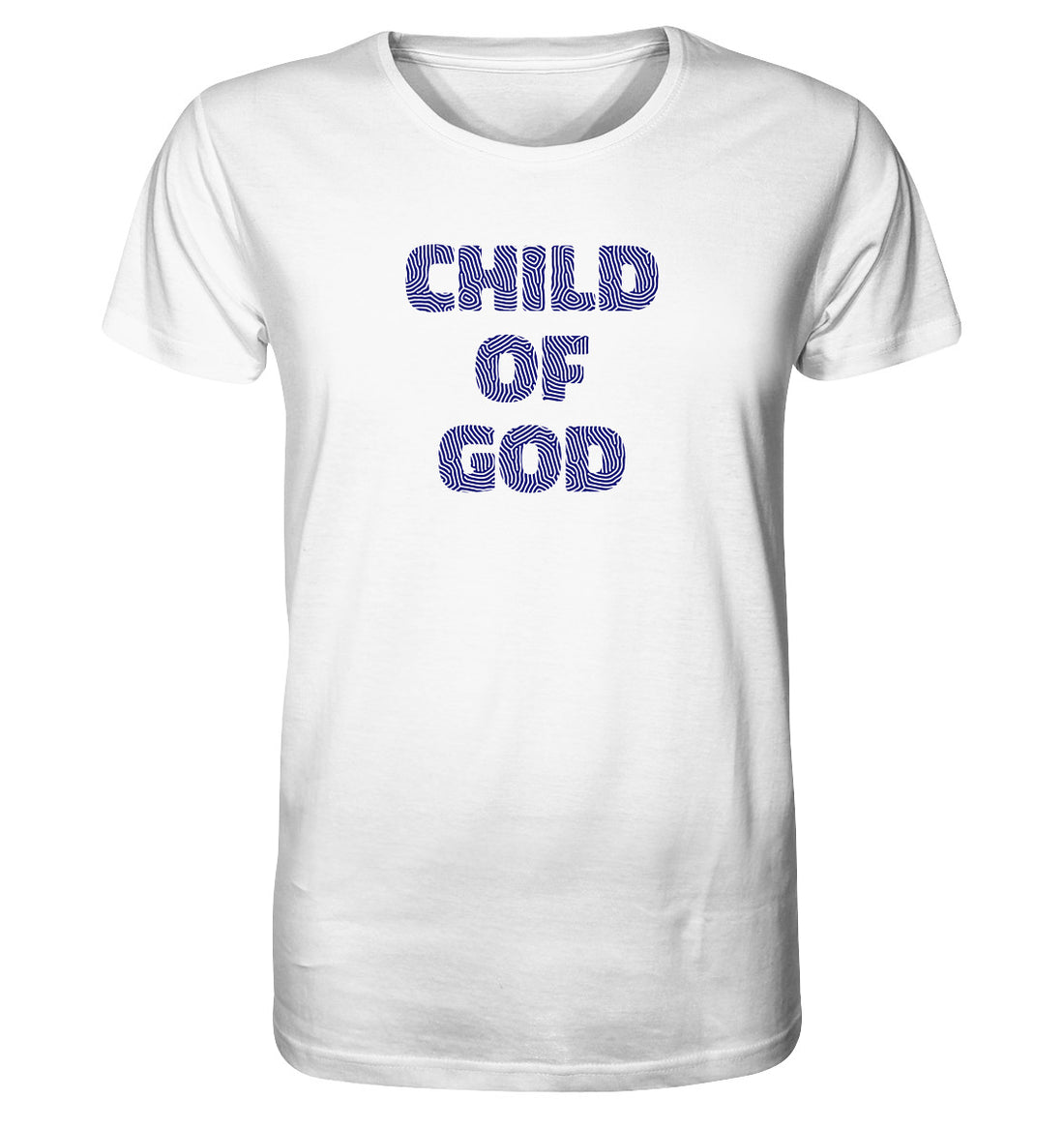 Joh 1,12 - Child of God - Fingerprint dunkelblau - Organic Shirt