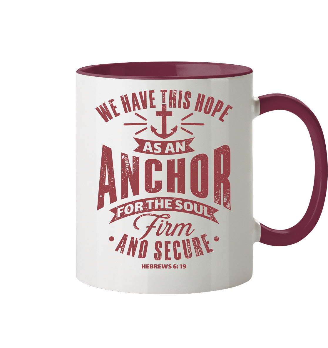 Hebr 6,19 - Anchor - Tasse zweifarbig